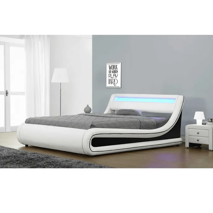 Manželská posteľ MANILA biela / čierna 160x200 cm
